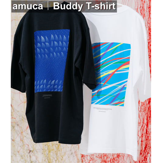amuca｜Buddy T-shirt｜廃漁網アップサイクル バックプリントTシャツ