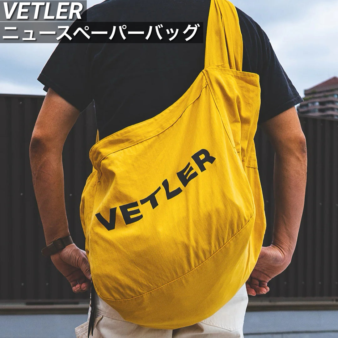 VELTLER ニュースペーパーバッグ ショルダー マスタード 鞄 カバン VETLER ニュースペーパーバッグ｜206g 大容量コットンショルダー 釣り