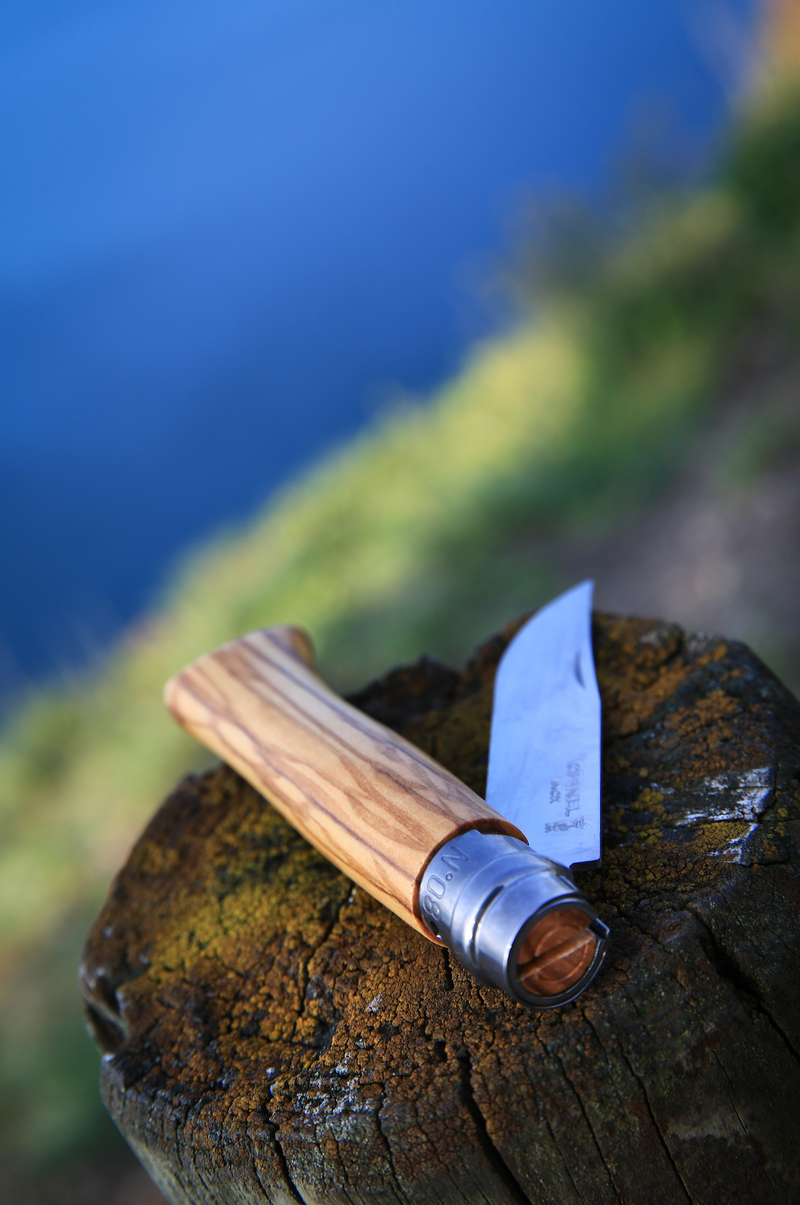 Load image into Gallery viewer, OPINEL Stainless Steel Knife #8 Olive Wood (Folding Knife)
